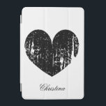 Black heart personalized magnetic ipad case<br><div class="desc">Black heart personalized magnetic ipad case. Personalized with name in classy script text. Vintage love symbol with elegant letters.</div>