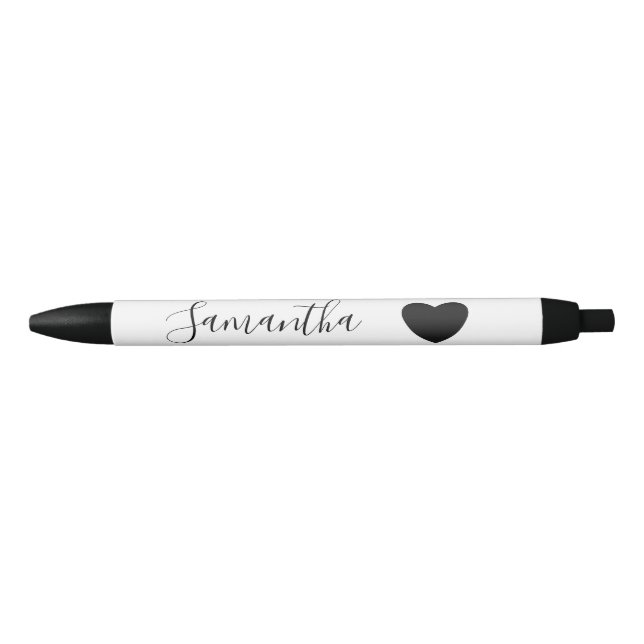 Black Heart Personalized Name Pen (Front)
