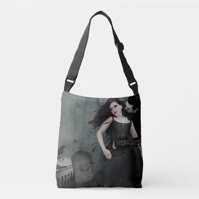 Black Heart Romance Crossbody Bag (Front)