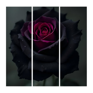 Black Heart Rose Triptych
