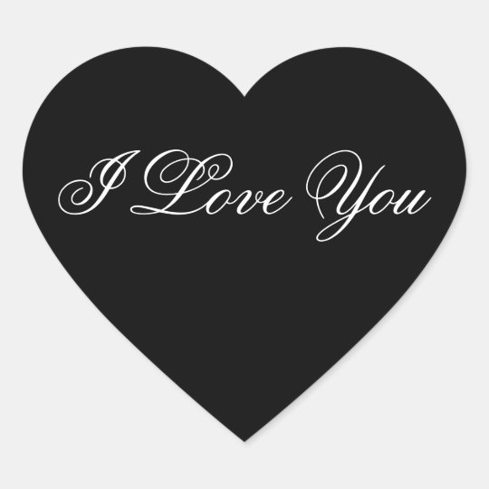Black Heart Sticker I Love You