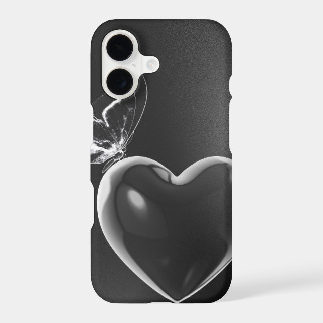 Black Heart Tough Phone Case — Sleek (Back)
