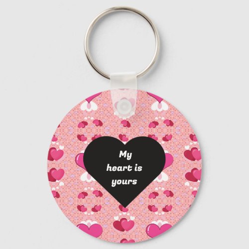 Black heart vibrant romantic wallpaper keychain