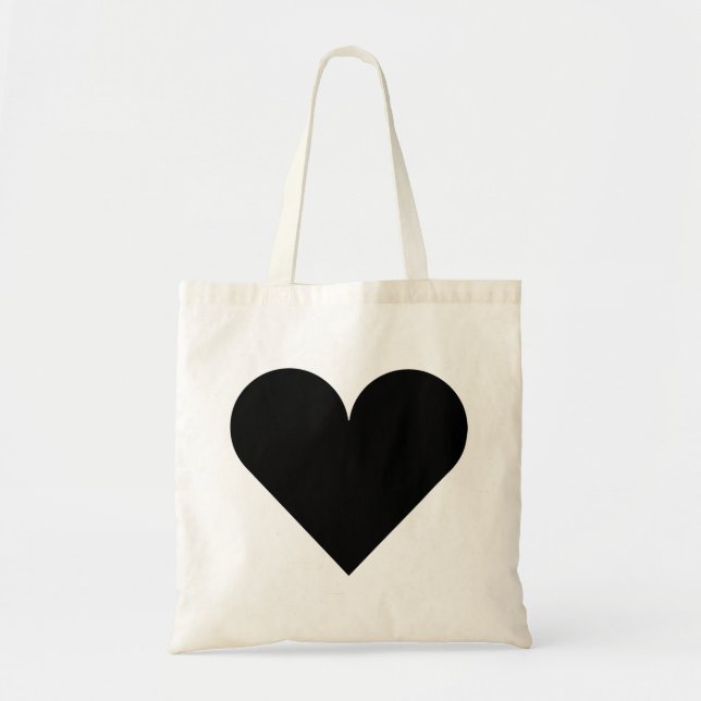 Black Heart Wedding Tote Bag (Front)