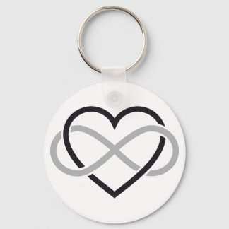 Black heart with infinity sign keychain