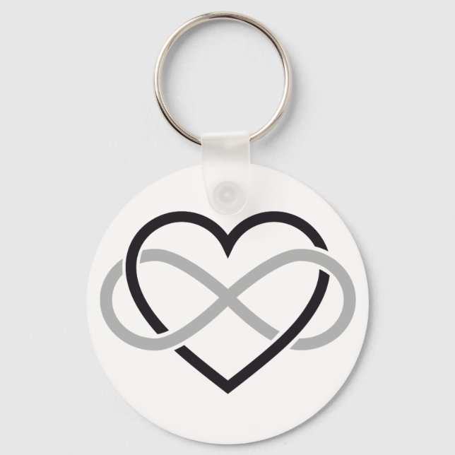 Black heart with infinity sign keychain (Front)