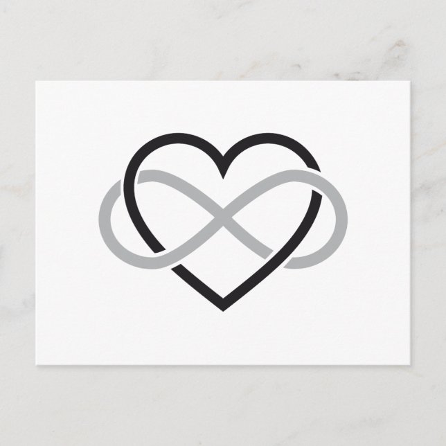 Black heart with infinity sign postcard (Front)