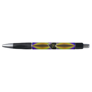 Black Heart with Stars on purple yellow Rainbow Pen