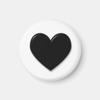 Black Hearted Small Magnet