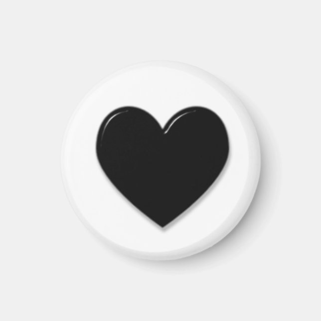 Black Hearted Small Magnet (Front)