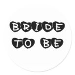 Black Hearts Bride to Be Classic Round Sticker
