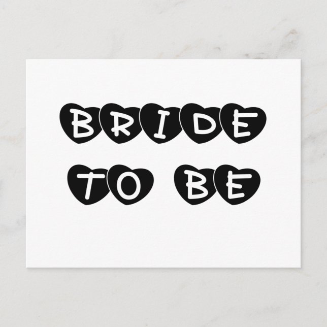 Black Hearts Bride to Be Postcard (Front)