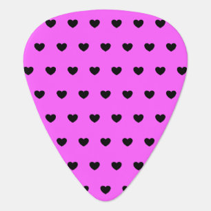 Black Hearts On Pink Groverallman Guitar Pick