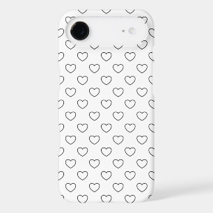 Black hearts on white, young style iPhone 17 air case