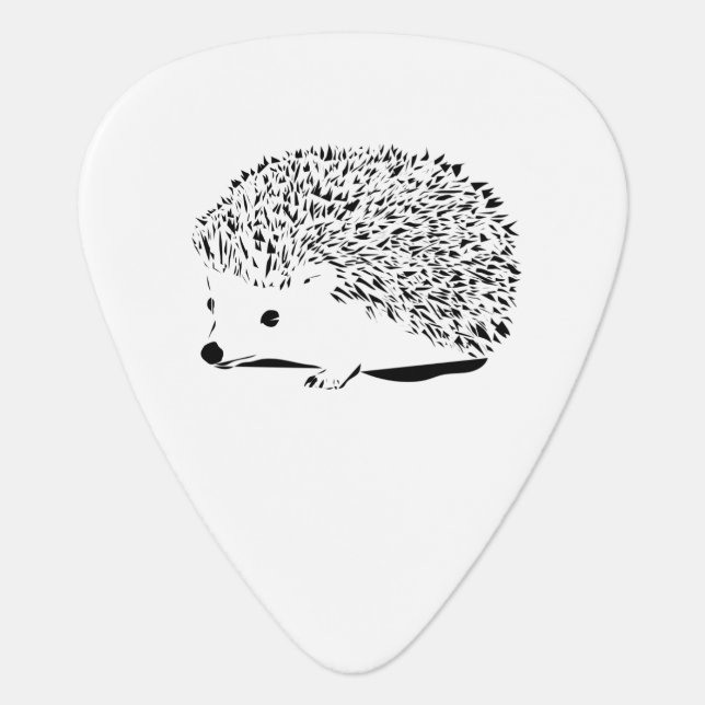 Black hedgehog guitar pick (Front)