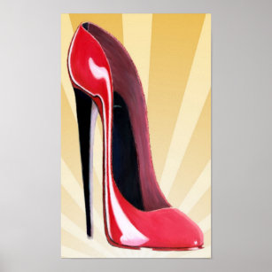 Red Bottoms stilettos shoes, black high heels Poster