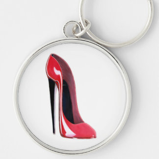Black heel, red stiletto shoe keychain