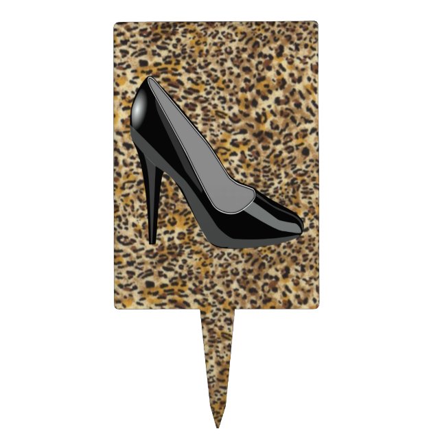 BLACK HEELS SHOE CAKE TOPPER (Front)