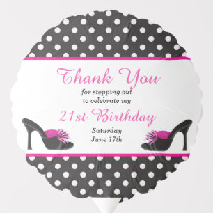 Black Heels Shoes with Black Polka Dots Balloon
