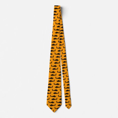 Black Helecopters on Orange Neck Tie