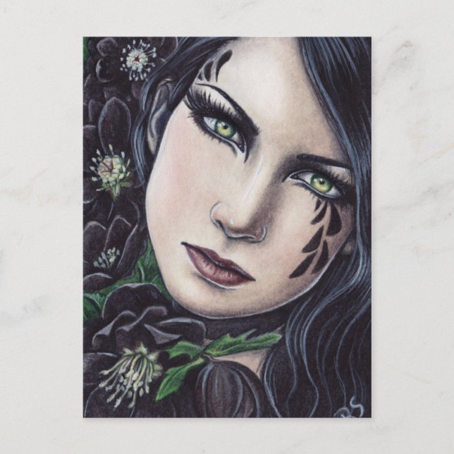 Black Hellebore Fantasy Postcard (Front)