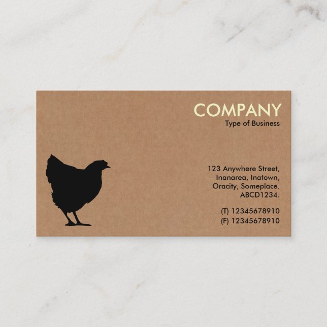 Black Hen Symbol - Cardboard Business Card (Front)