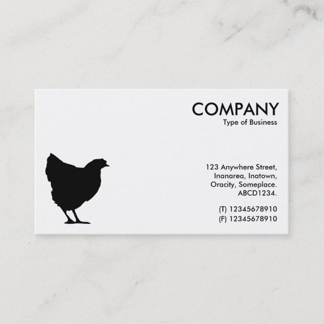 Black Hen Symbol - White (Eggshell Card) Business Card (Front)