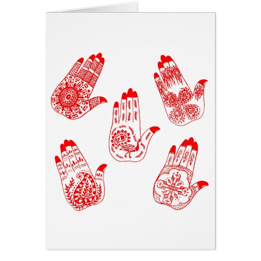 Black Henna Tattoo Hands Cards (Front)