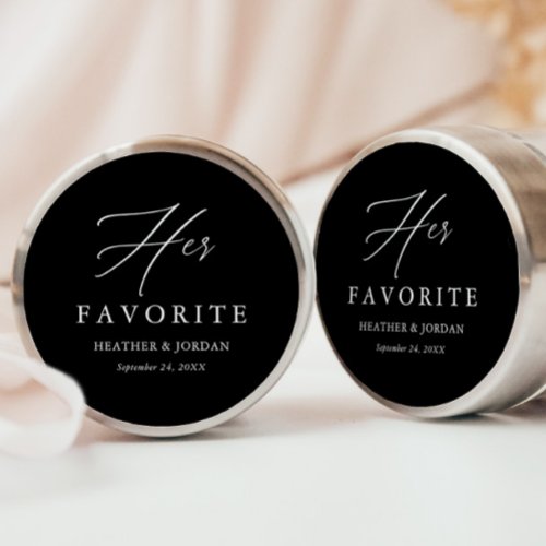 Black Her Favorite Wedding Treat Box Classic Classic Round Sticker