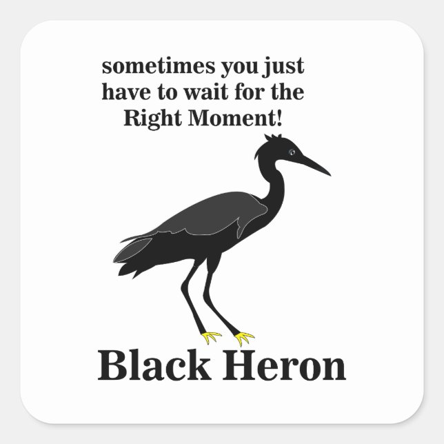 Black Heron Egret Bird  Square Sticker (Front)