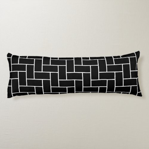 Black Herringbone Pattern Body Pillow