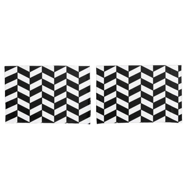 Black Herringbone Pillow Case (Front-Set)