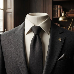 Black Herringbone Whisper Neck Tie