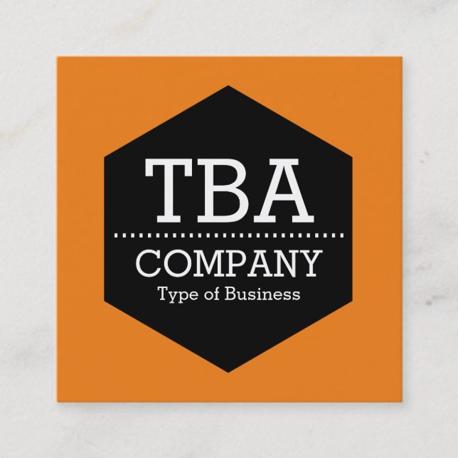 Black Hexagon - Color Square Business Card (Front)