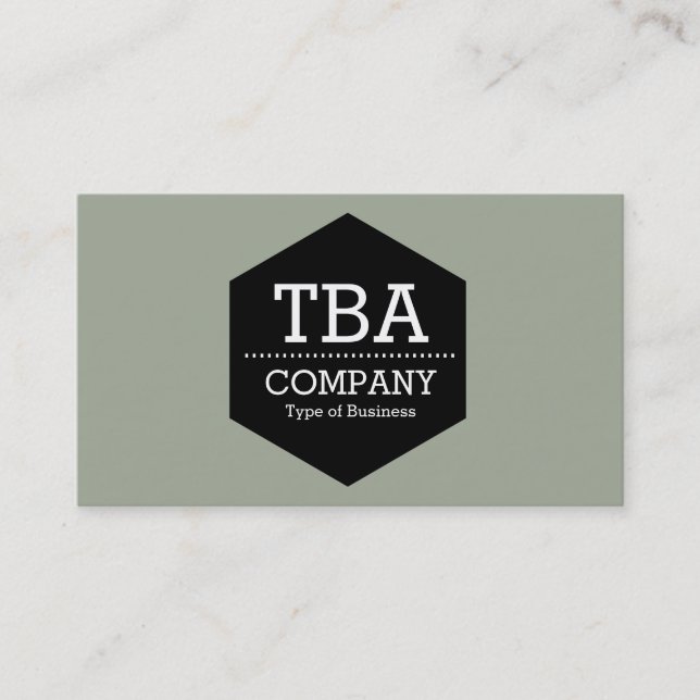 Black Hexagon - Desert Sage Business Card (Front)
