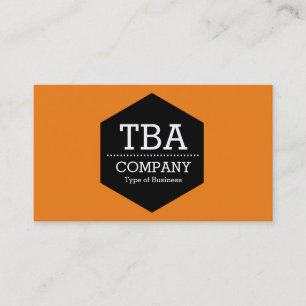Black Hexagon - f17f18 orange Business Card