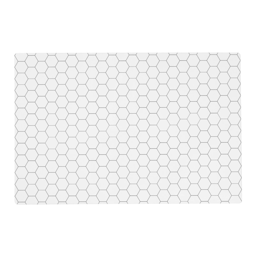 Black Hexagon Hex Grid Double Sided Laminated Placemat Zazzle