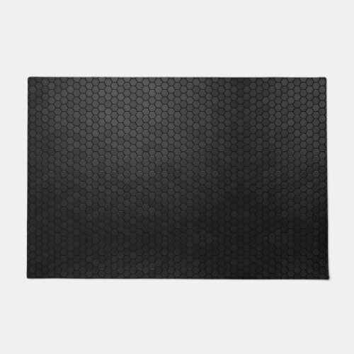 Black Hexagon Shape Design Doormat