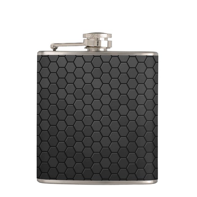 Black Hexagon Shape Design Flask (Front)