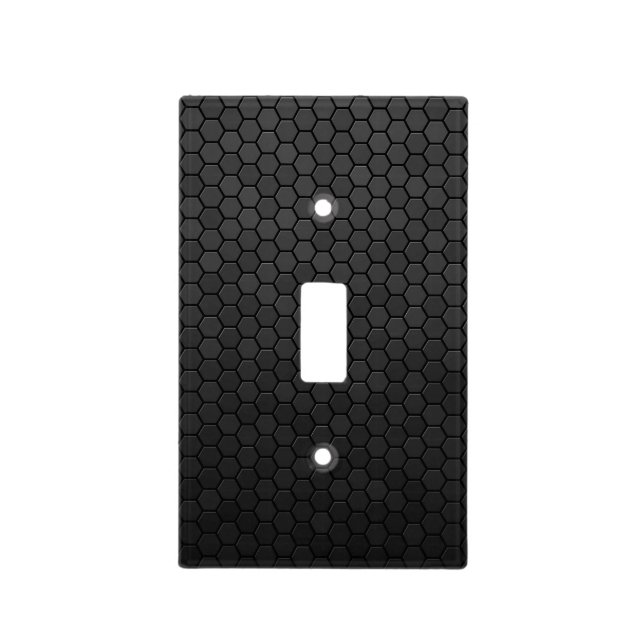Black Hexagon Shape Design Light Switch Cover (Front)