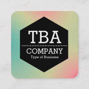 Black Hexagon -  Soft Gradient Square Business Car Card