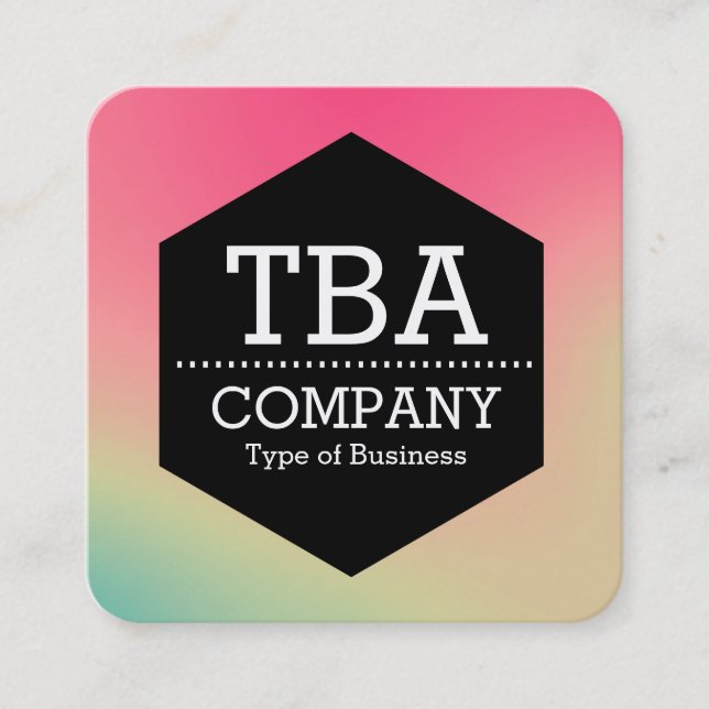 Black Hexagon -  Soft Gradient Square Business Car Card (Front)