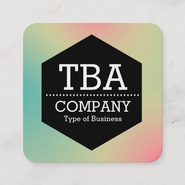 Black Hexagon -  Soft Gradient Square Business Car Square Business Card (Front)