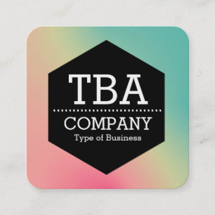 Black Hexagon -  Soft Gradient Square Business Car Square Business Card