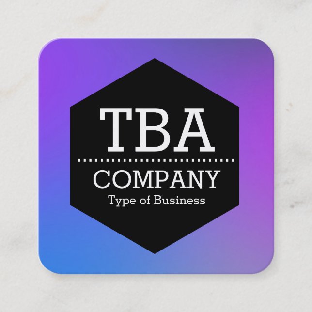Black Hexagon -  Soft Gradient Square Business Card (Front)