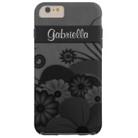 Black Hibiscus Floral Gothic iPhone 6 Plus Cases Tough iPhone 6 Plus Case