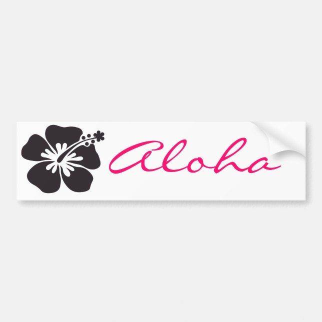black hibiscus flower bumper sticker (Front)