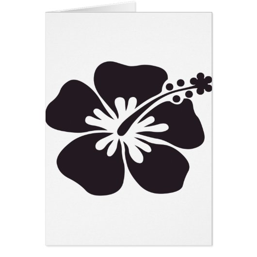 black hibiscus flower cards (Front)