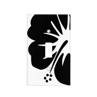 Black Hibiscus Switch Plate