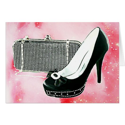 Black High Heel and Clutch Cards (Front Horizontal)